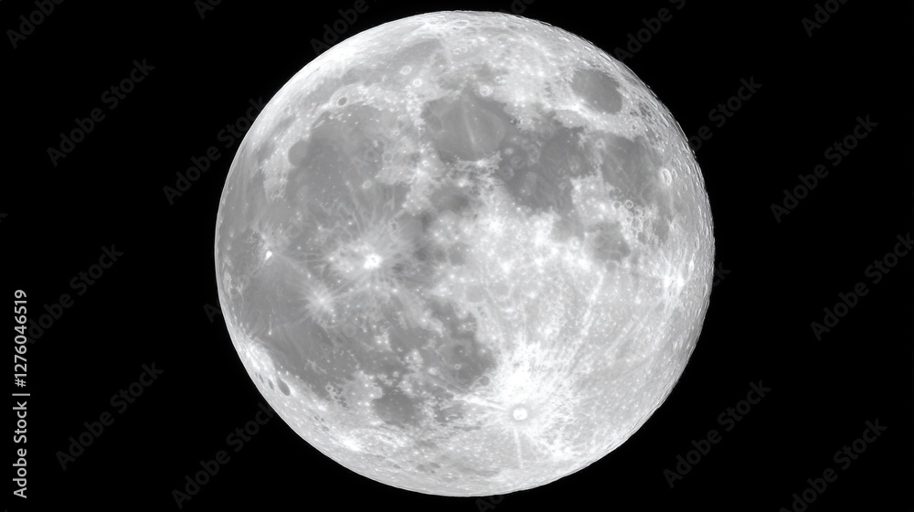 Obraz premium Full moon night sky celestial body space astronomy