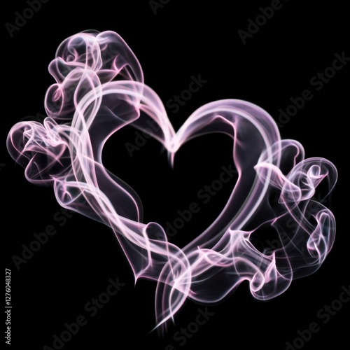Heart-Shaped Smoke Art on Black Background