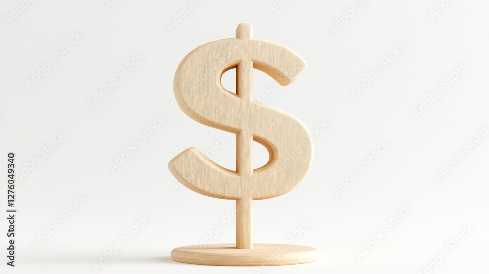 Wooden Dollar Sign Stand Simple Money Symbol Decor Wooden Dollar Sign Stand Simple Money Symbol Decor