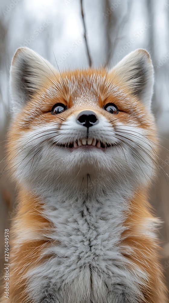 Obraz premium Playful Red Fox in Forest