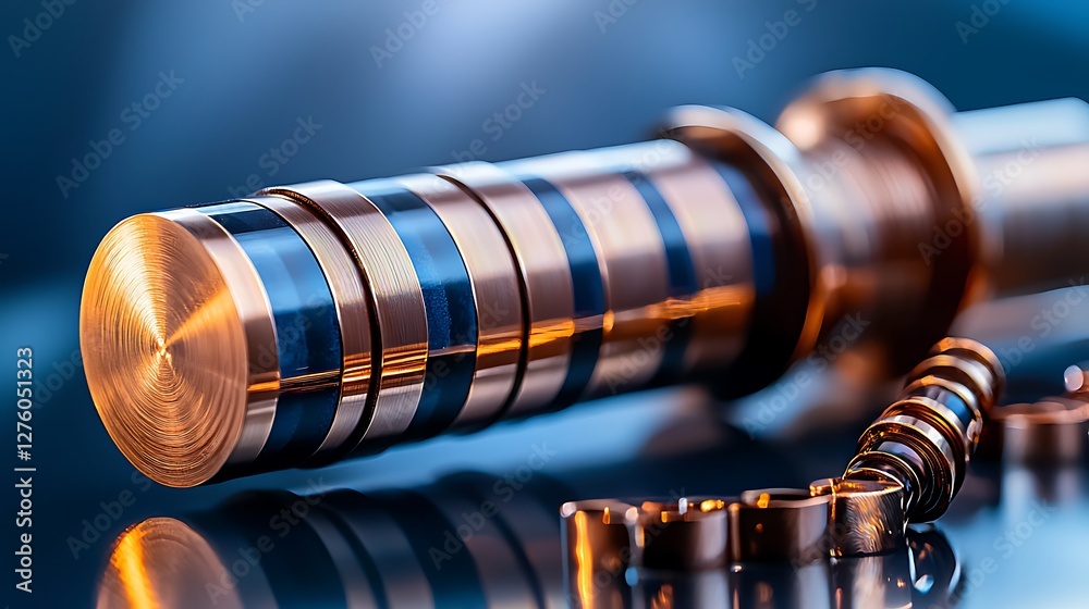 Close-up of a metallic component with intricate design, showcasing craftsmanship and precision Close-up of a metallic component with intricate design, showcasing craftsmanship and precision