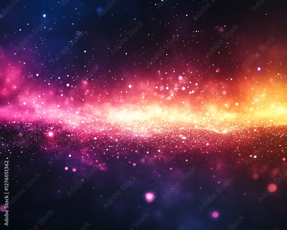 Naklejka premium Colorful cosmic glitter abstract background