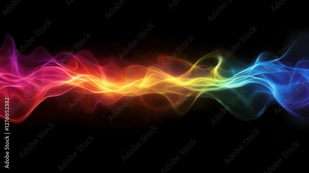Obraz premium rainbow smoke wave abstract background