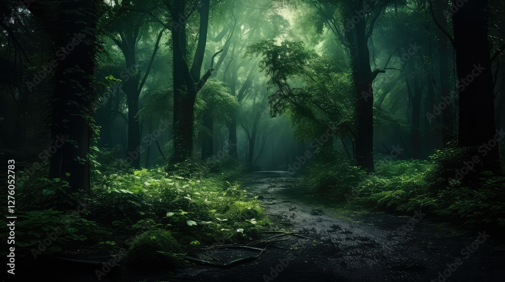 Obraz premium mysterious dark green