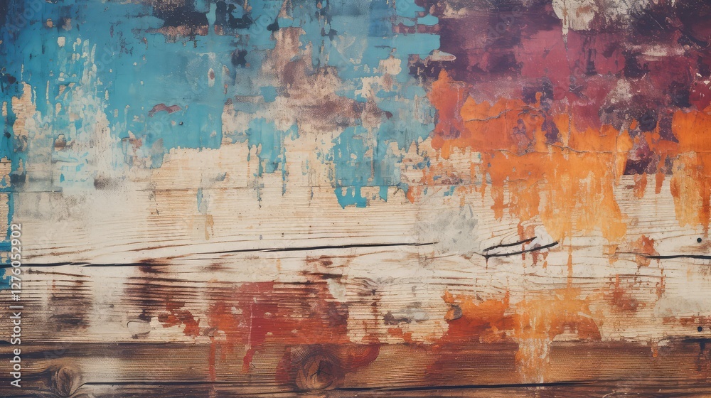Obraz premium chipped colorful grunge texture
