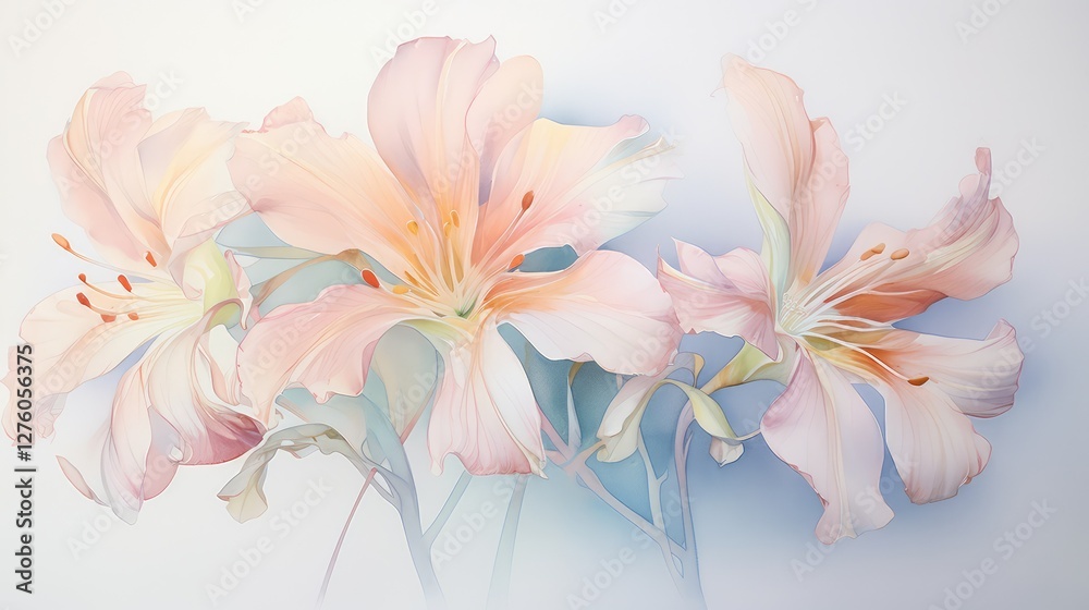 Fototapeta premium pastel plant drawings