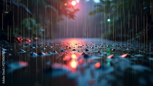 abstract blue background with rain