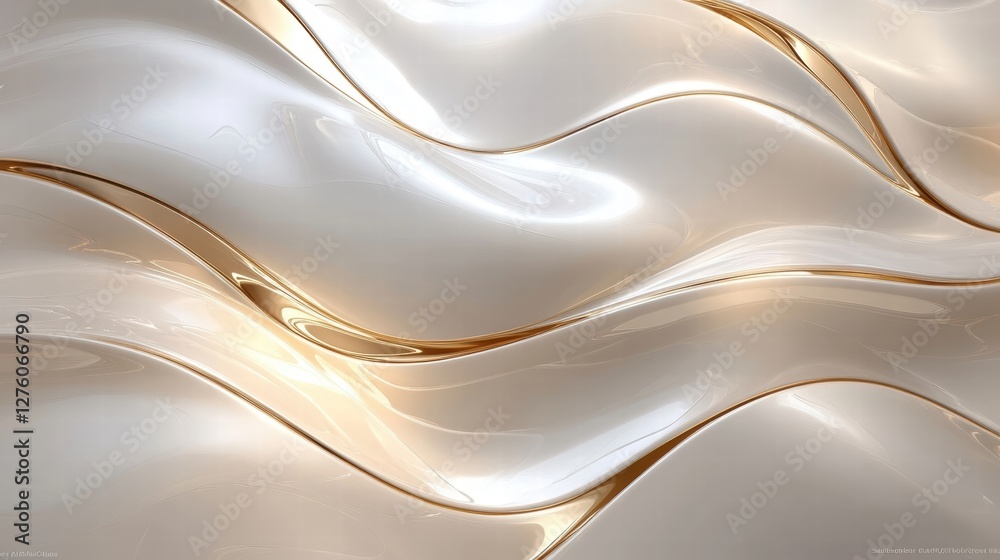 Obraz premium abstract white gold waves background
