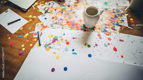 creative white paper on table photo