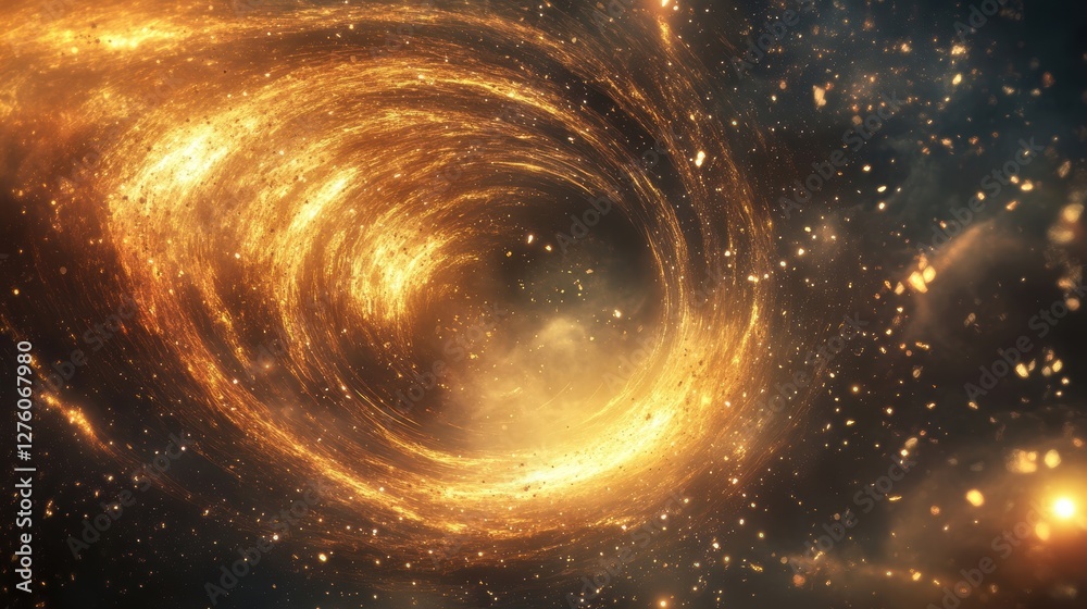 golden cosmic vortex celestial swirl space nebula golden cosmic vortex celestial swirl space nebula