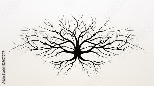 black trees with roots graphic