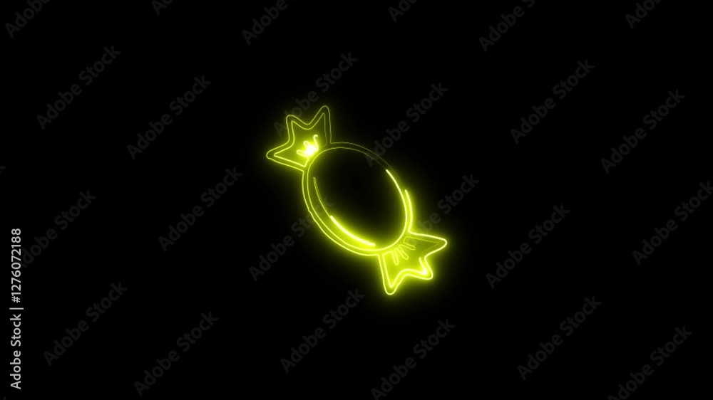 Glowing neon Sweet icon icon isolated on black background. HD Video motion graphic animation