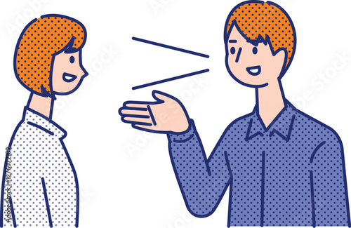 会話をするビジネスパーソンのイラスト素材