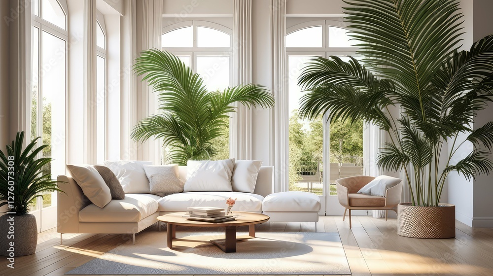 Fototapeta premium airy livingroom plant
