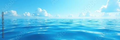 Wallpaper Mural Blue waters with a few ripples and a sunny sky in the background, ripples, reflection, blue Torontodigital.ca