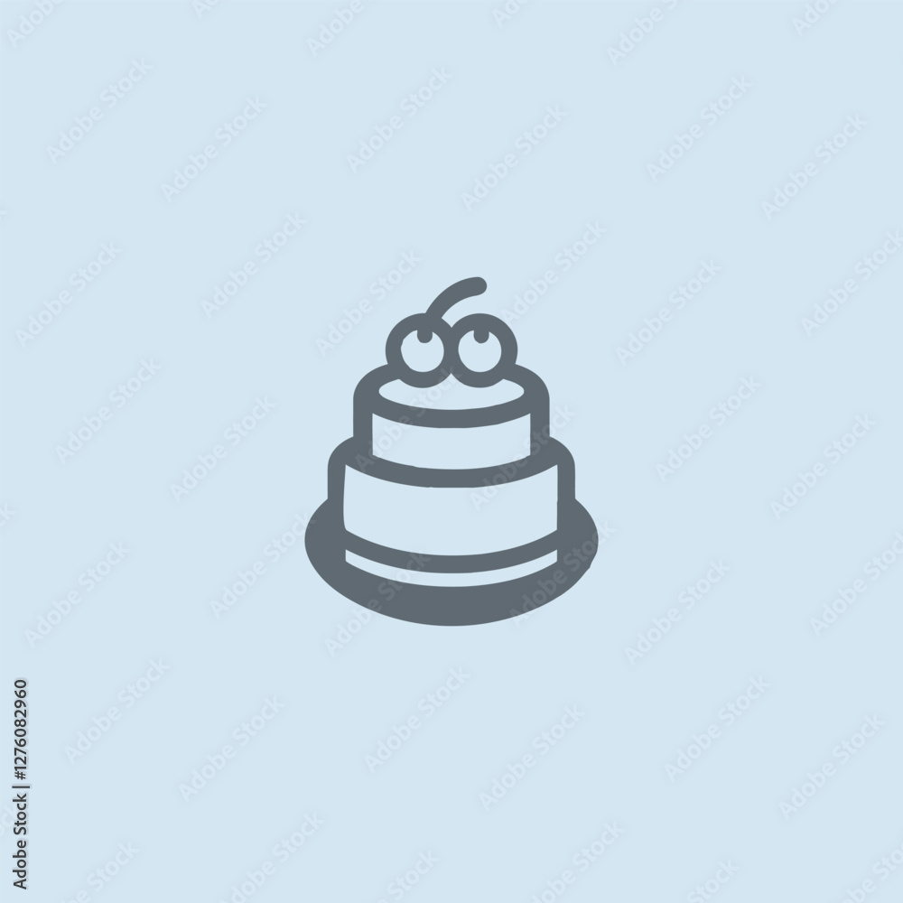  A charming cake logo with layers and frosting, symbolizing celebration and sweetness.