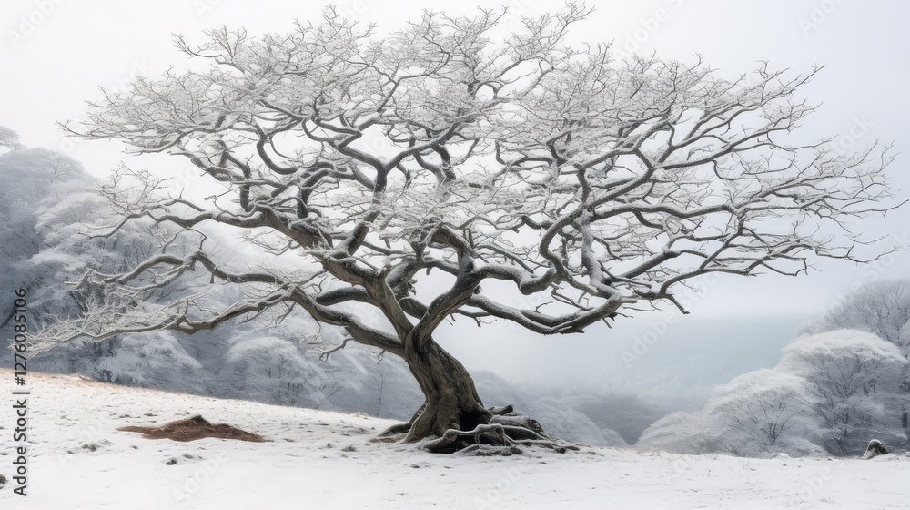Fototapeta premium snow sassafras tree