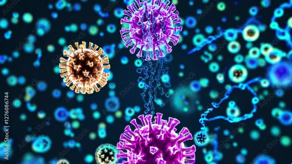 Antibiotic Resistance: Bacteria Forming Protective Barrier Under Microscope Generative AI