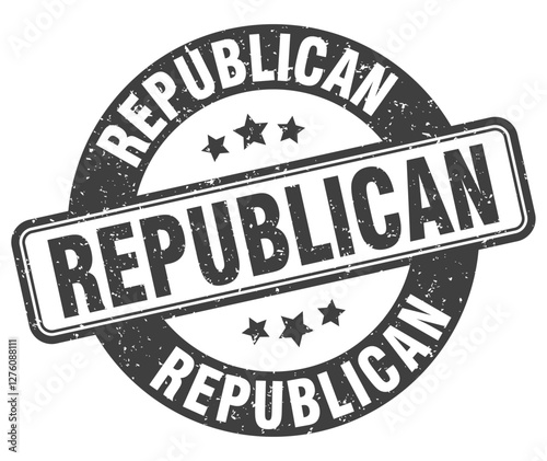 republican stamp. republican label. round grunge sign
