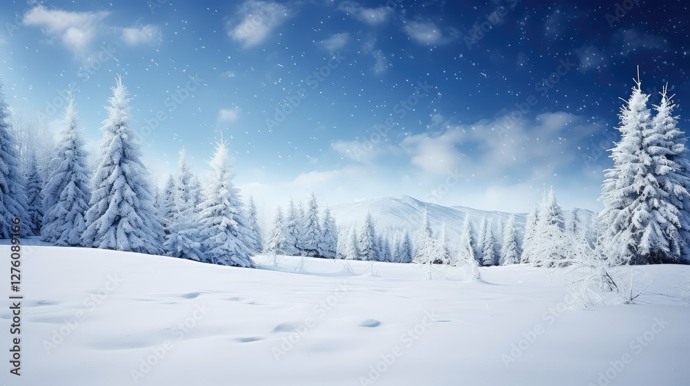 Fototapeta premium winter blue christmas background