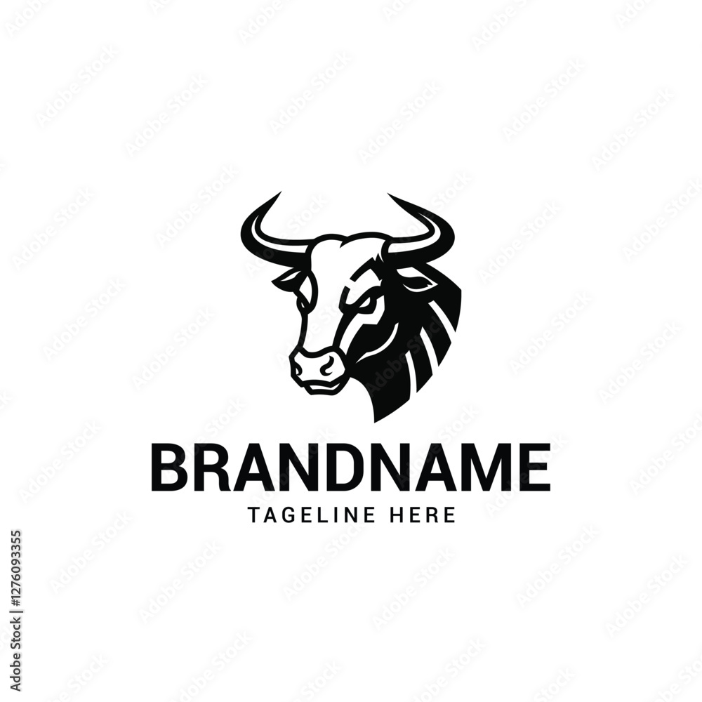 Fototapeta premium clean and modern vector bull logo design 