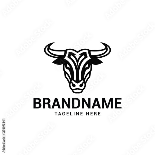 clean and modern vector bull logo design
