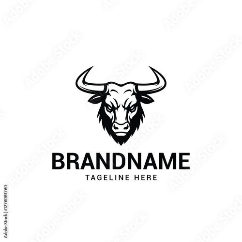 clean and modern vector bull logo design
