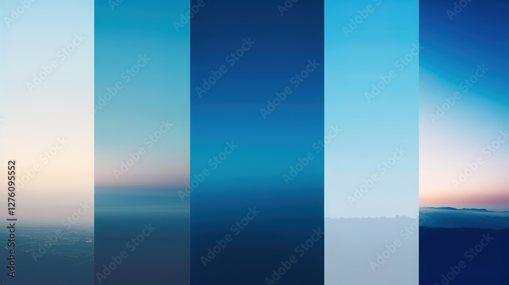 Naklejka premium Color_palette_color_sky_blue_gradient_background_