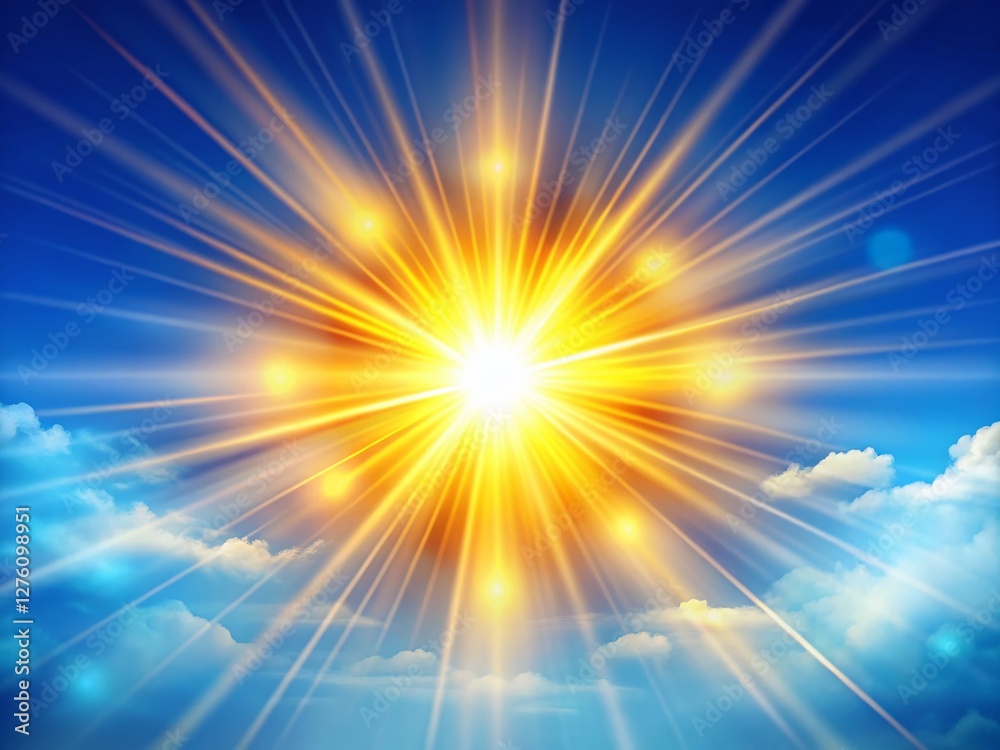 Obraz premium Bright Sunny Day Clipart: Radiant Sun Shining, Golden Light, Summer Vibes Stock Photo