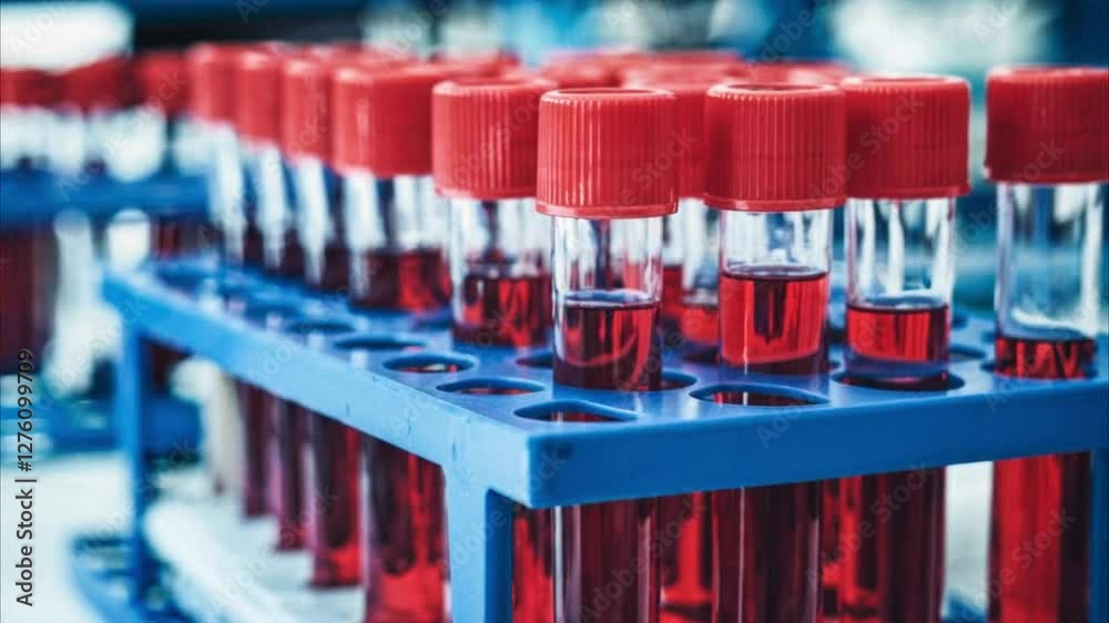 Laboratory Blood Samples in Sterile Tubes for Medical Analysis, Generative AI Laboratory Blood Samples in Sterile Tubes for Medical Analysis, Generative AI