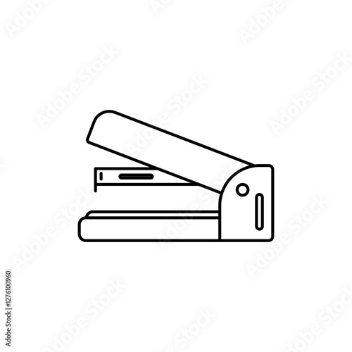 Desktop Stapler Outline Icons, Stationary Tool for Corporate Workspaces & UI/UX.