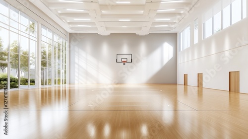 Wallpaper Mural Modern Indoor Basketball Court Design with Natural Light Torontodigital.ca