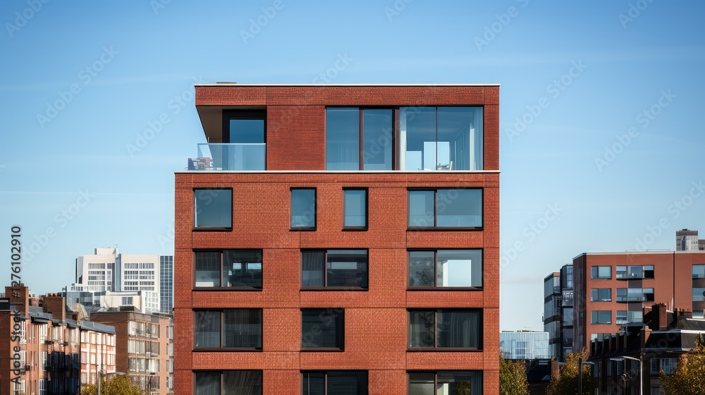 Fototapeta premium modern red brick building