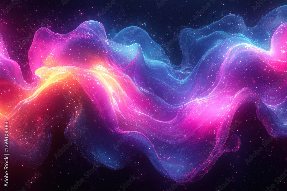 Vibrant liquid light waves undulating in colorful patterns create mesmerizing visual experience Vibrant liquid light waves undulating in colorful patterns create mesmerizing visual experience