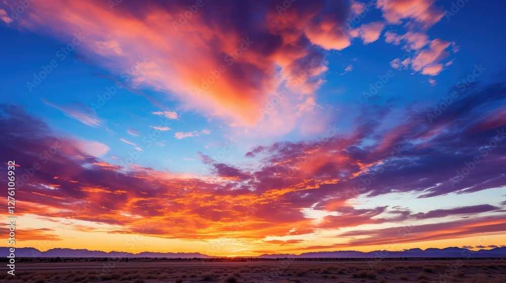 Fototapeta premium orange beautiful blue sky