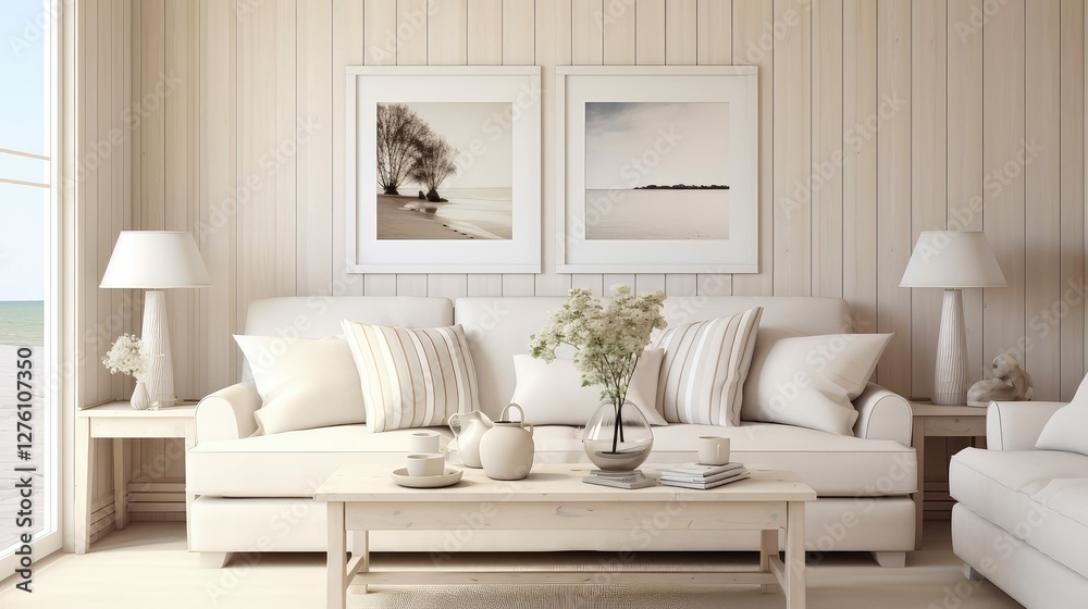 Fototapeta premium paneling white-washed wood