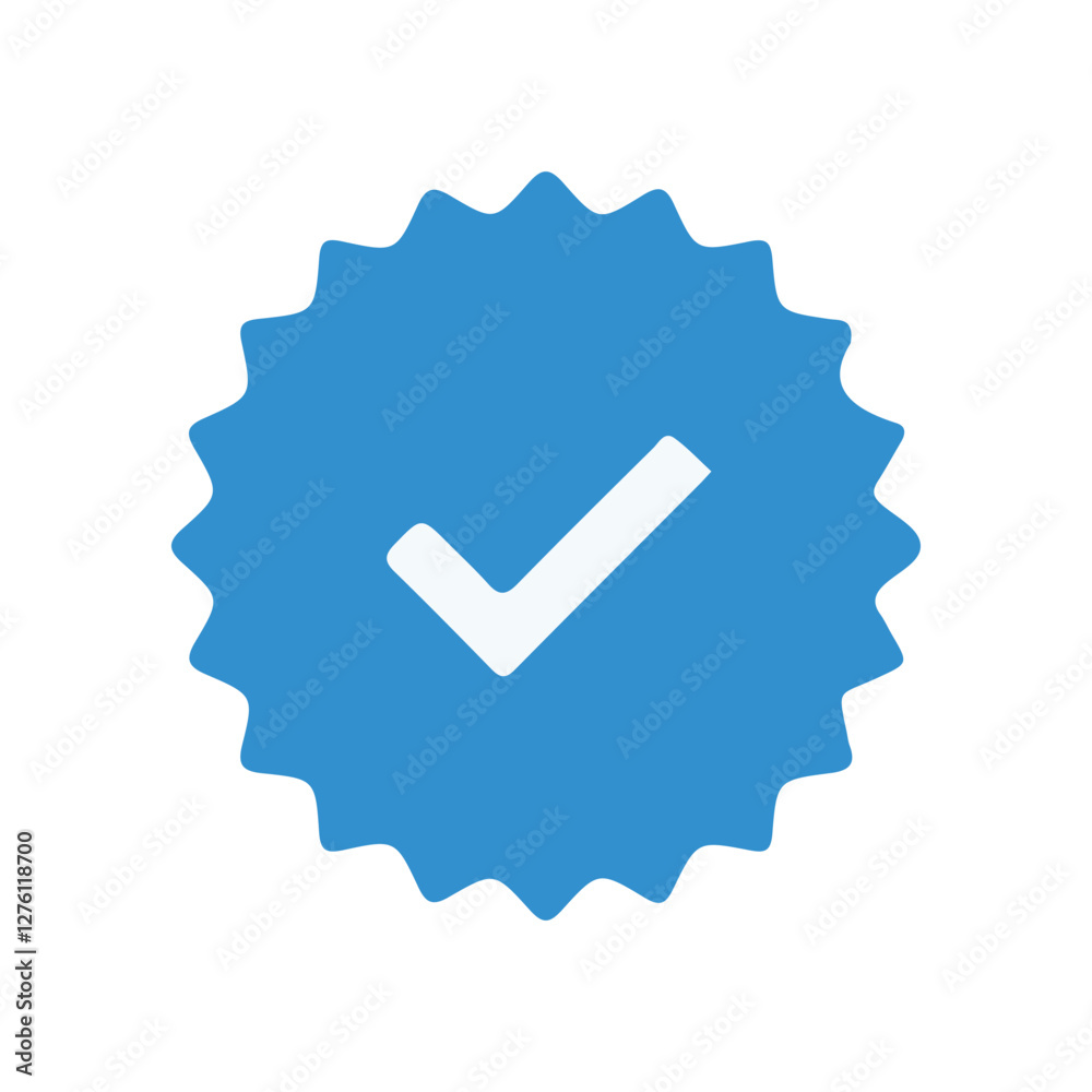 Check mark verified account icon. Profile verification icon. Checkmark Facebook, Instagram, Tiktok and Twitter profile badges. Vector illustration eps 10 Check mark verified account icon. Profile verification icon. Checkmark Facebook, Instagram, Tiktok and Twitter profile badges. Vector illustration eps 10