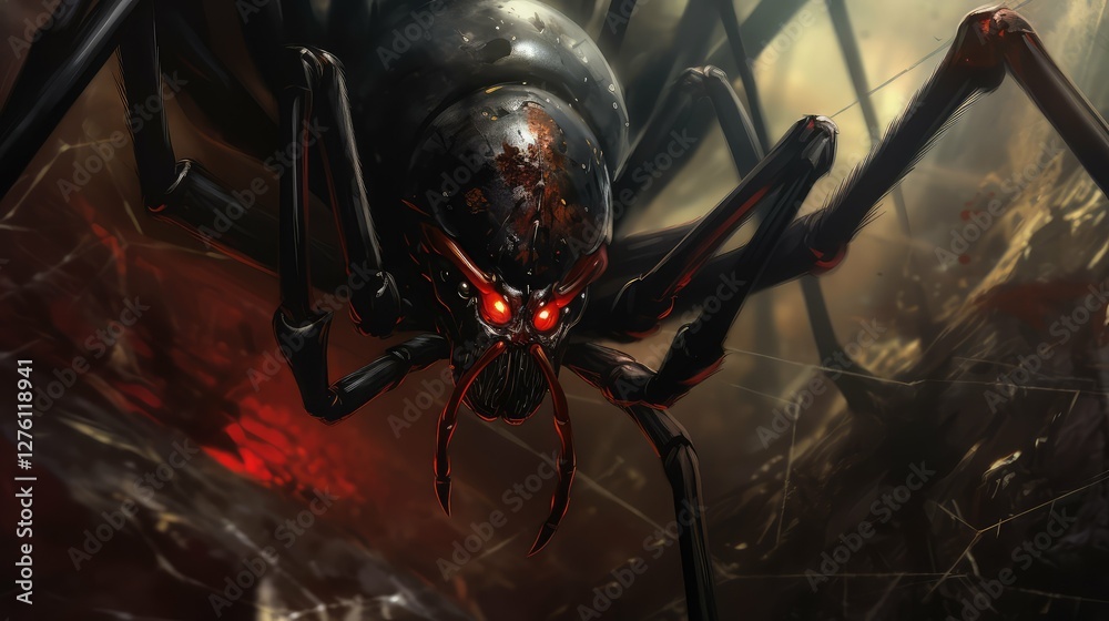 Fototapeta premium fangs black widow