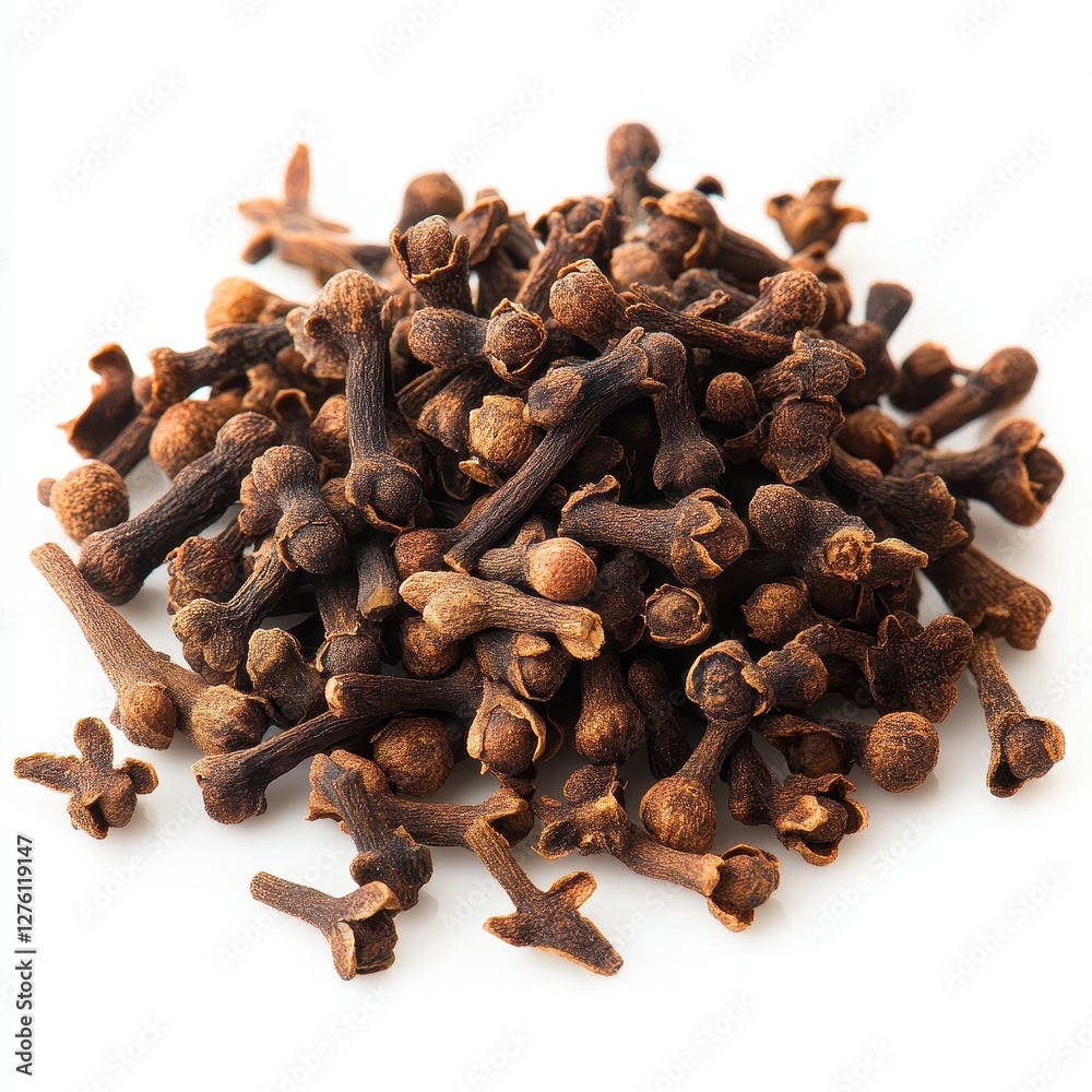 Obraz premium Aromatic Cloves Spice Pile Close-up.