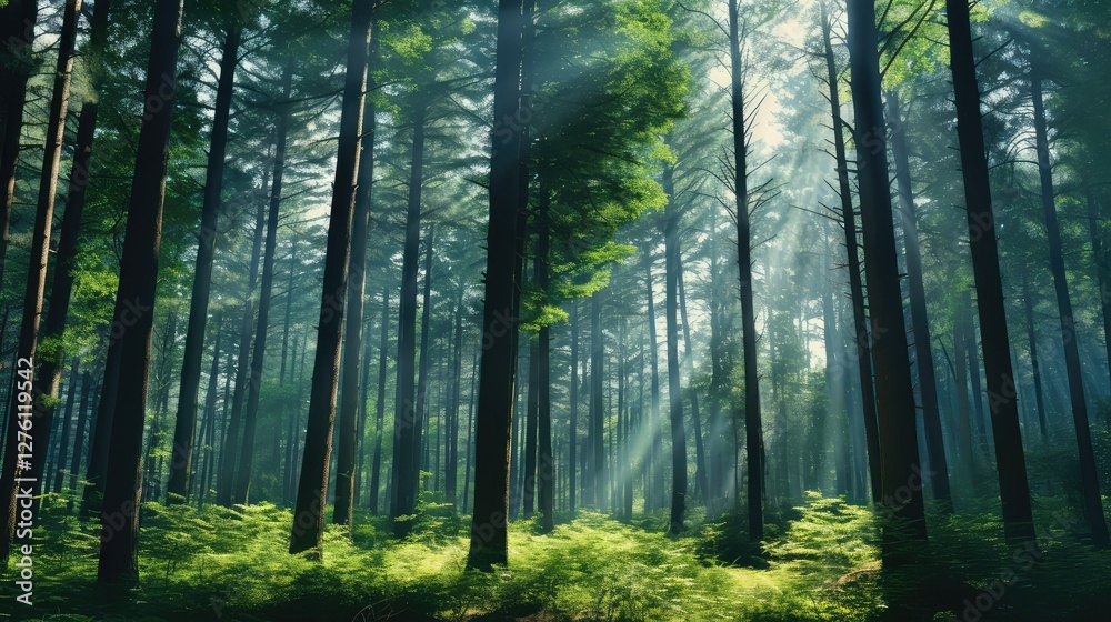 Obraz premium trees pine green