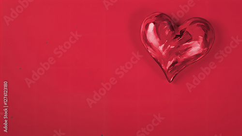 red heart on a red background