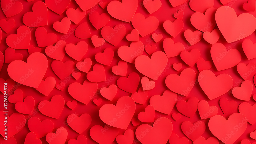 Seamless red hearts pattern on a romantic background Seamless red hearts pattern on a romantic background