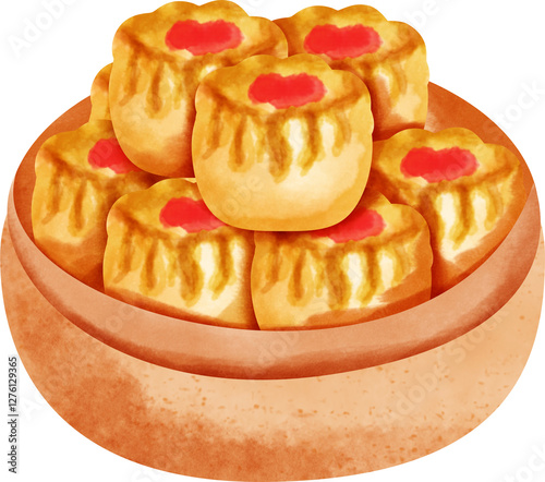 watercolor dim sum