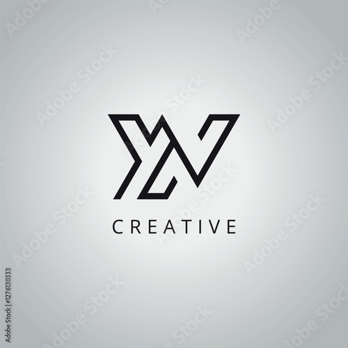 Alphabet Minimal YN NY Letter Business Logo Design Vector Icon Symbol.