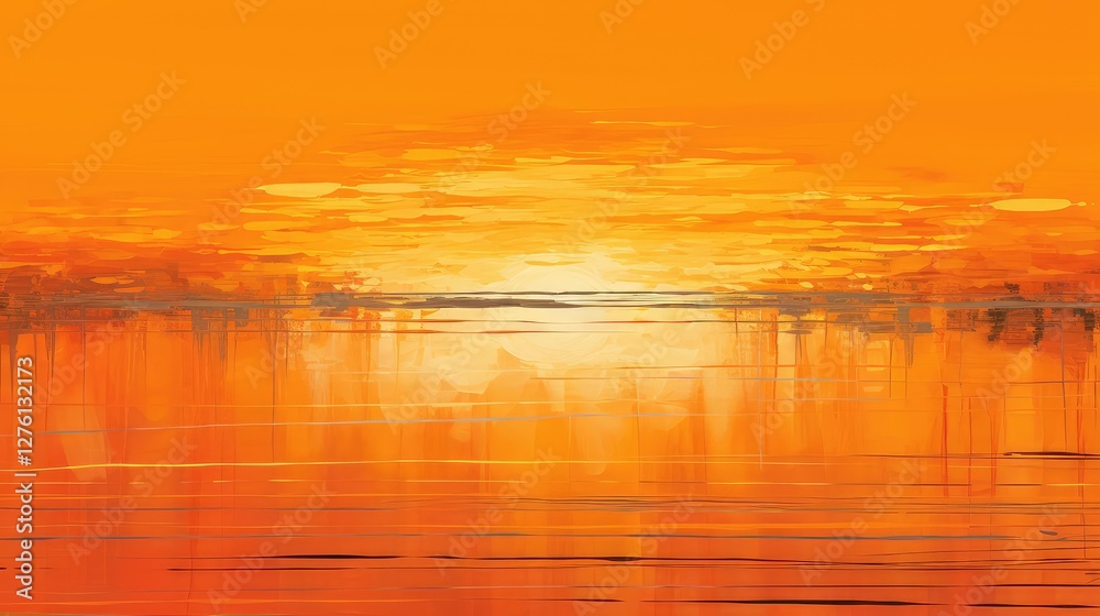 lake orange abstract landscape lake orange abstract landscape