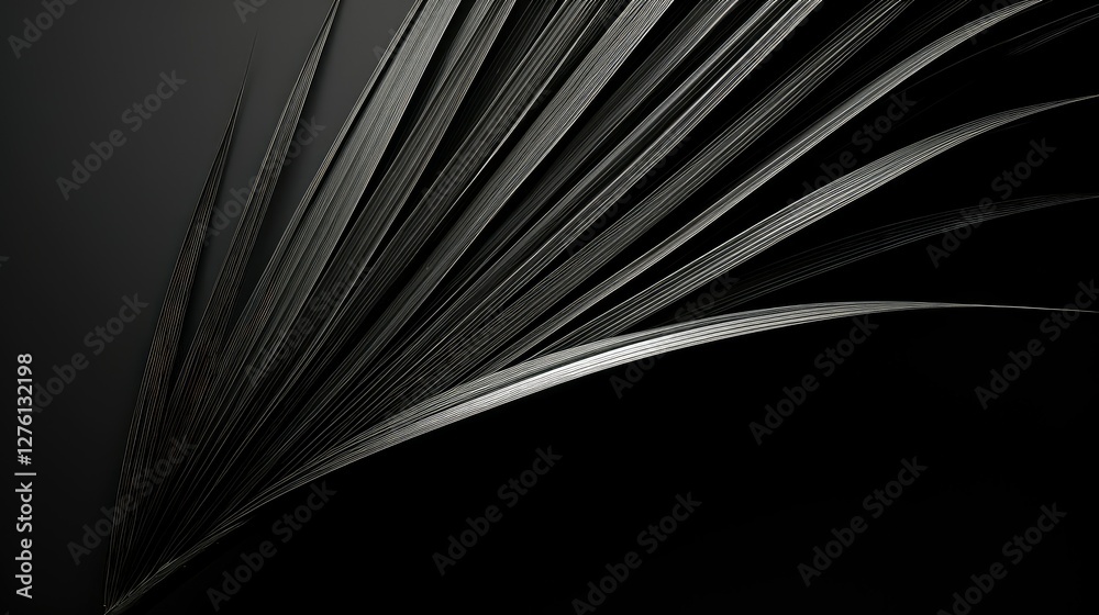 Obraz premium texture black palm leaf