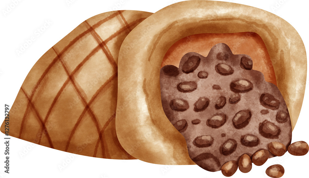 Fototapeta premium watercolor cocoa