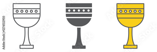 Chalice line icon collection, religious and christian, holy cup icon set, vector graphics, a linear pattern on a white background, eps 10.