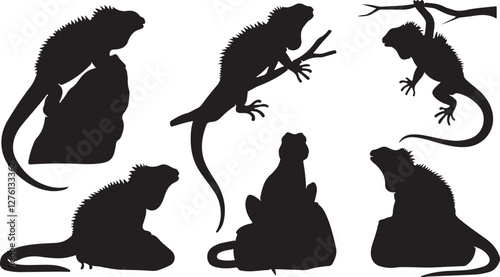 Iguana silhouettes