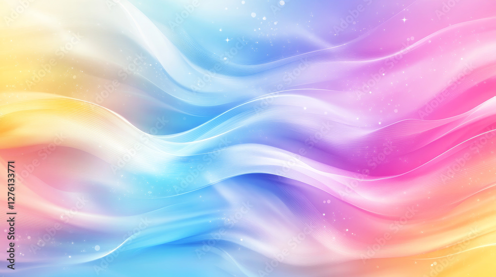 A dreamy abstract sky background featuring a pastel rainbow gradient with soft blue, pink, and yellow hues. A dreamy abstract sky background featuring a pastel rainbow gradient with soft blue, pink, and yellow hues.